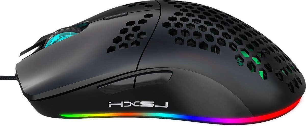 HXSJ J900 - Optische Gaming Muis - RGB Led Verlichting - Ultra Lichte Muis - FPS Gaming Muis