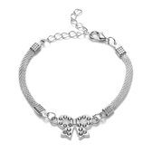 Verzilverde armband creatief diamant eenvoudige armband strik