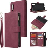 Luxe Telefoonhoesje voor Samsung Galaxy A70 | Hoogwaardig Leren Bookcase | Lederen Wallet Case | Luxe Uitstraling | Pasjeshouder 6 stuks | Portemonnee | Rits | Rood