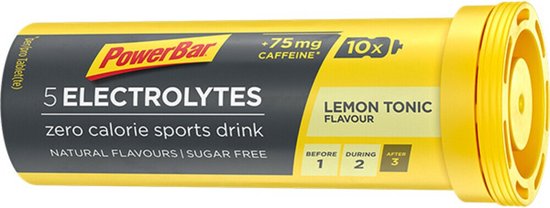 Powerbar Sportdrank Electrolyte Tabs - Met 5 Elektrolyten - Citroen Tonic - 10 tabletten