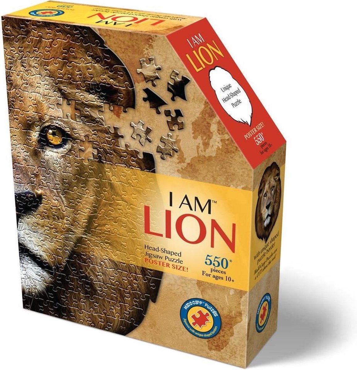 Madd Capp Legpuzzel Leeuw 63,5 X 76 Cm Karton Bruin 550-delig