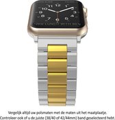 Zilver Goud Kleurig Stalen bandje - geschikt voor Apple Watch Series 1, 2, 3, 4, 5, 6, 7, 8, SE (42mm & 44mm 
