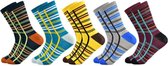Gekleurde Sokken Heren/Dames – Vrolijke Sokken - Sokken met Prints - Hoge Kwaliteit – 5 paar - Maat 39/42- Pakket 11