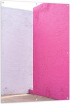 Tuinposter – Roze Muren  - 100x150cm Foto op Tuinposter  (wanddecoratie voor buiten en binnen)