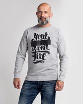 YSOF 004GB grijze sweater zwarte print XL