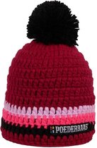 Poederbaas - Beanie - Bordeaux/zwart/roze