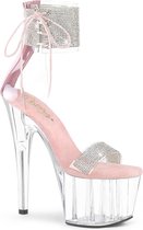 Pleaser - ADORE-727RS Sandaal met enkelband, Paaldans schoenen - Paaldans schoenen - 40 shoes - Roze/Zilverkleurig