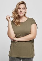 Urban Classics Dames Tshirt -XS- Organic Extended Shoulder Groen