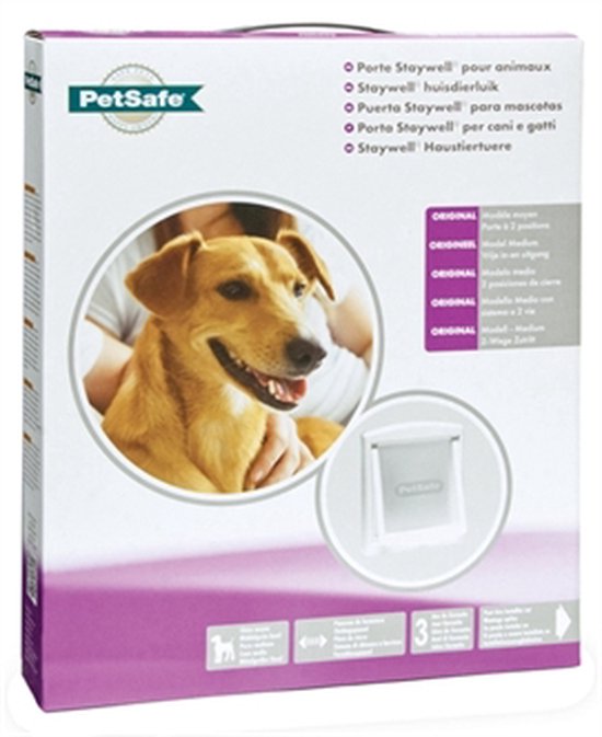 Foto: Petsafe 740 hondenluik wit transparant medium 35 x 26 5 cm