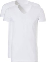 Ten Cate - Heren 2-Pack V-Hals Long T-Shirts Wit - S