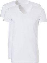 Ten Cate - Heren 2-Pack V-Hals Long T-Shirts Wit - L