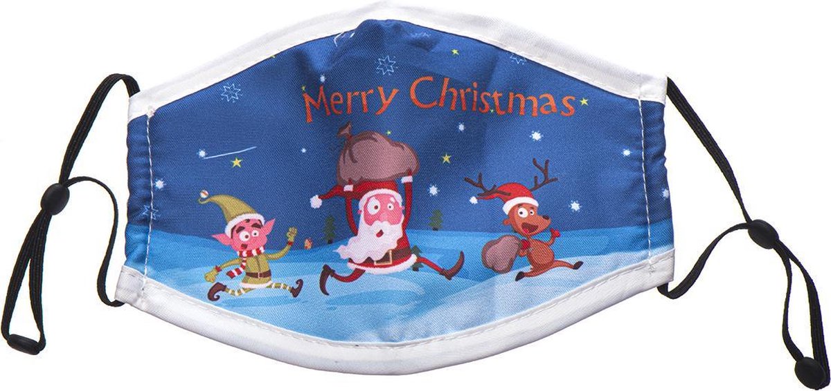 Premium Mondmasker – Kerst Design – Blauw