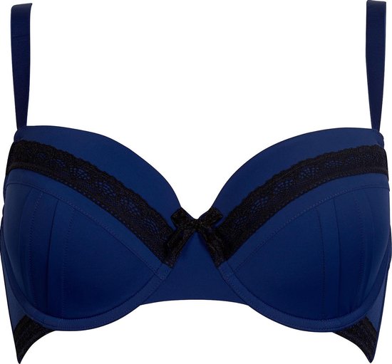 Padded wire bra lace trimming - T.T. black/blue