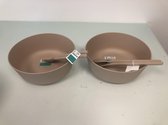 Set van 2 schalen en 2 salade lepels