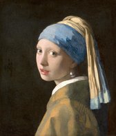 Kunst: Johannes Vermeer, Het meisje met de parel, ca. 1665-1667. Schilderij op aluminium, 40 X 60 CM