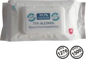 Desinfectie doekjes | 80 stuks met ontsmettende alcohol in handige hersluitbare meeneem dispenser verpakking