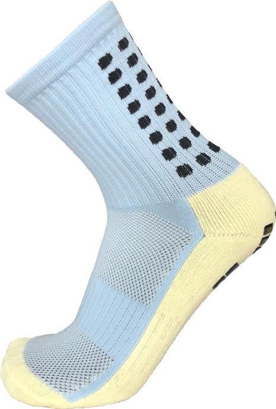 Gripsocks football bleu clair - chaussettes de sport - grip - taille unique  - anti... | bol