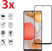 Full Cover 3D Edge Tempered Glass Screenprotector - Geschikt voor Samsung Galaxy A42 5G - 3 Screenprotectors