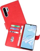 Huawei P30 Pro Hoesje Kaarthouder Book Case Telefoonhoesje Rood