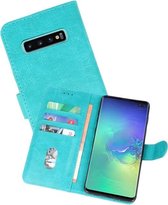 Hoesje Geschikt voor de Samsung Galaxy S10 Plus - Kaarthouder Book Case Telefoonhoesje - Groen
