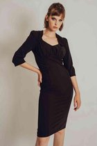 Voodoo Vixen Kokerjurk -XL- Camilla 3/4 Sleeve Zwart