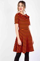 Voodoo Vixen Flare jurk -XL- Marnie Zwart/Oranje