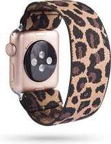 Elastische band leopard geschikt voor Apple Watch 38 en 40mm (alle generaties)