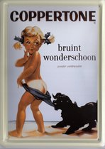 Coppertone bruint wonderschoon wand- reclamebord 15x20cm
