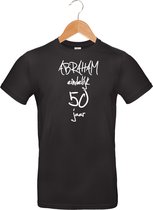 Mijncadeautje T-shirt - Abraham eindelijk 50 jaar - unisex Zwart (maat XL)
