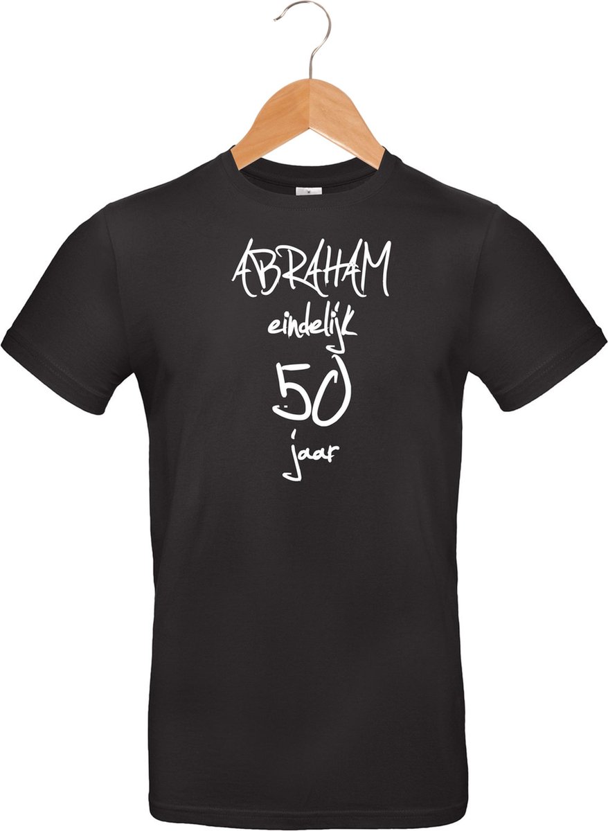 Mijncadeautje T-shirt - Abraham eindelijk 50 - Zwart (maat XL) | bol.com