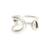 Ring safety pin silver