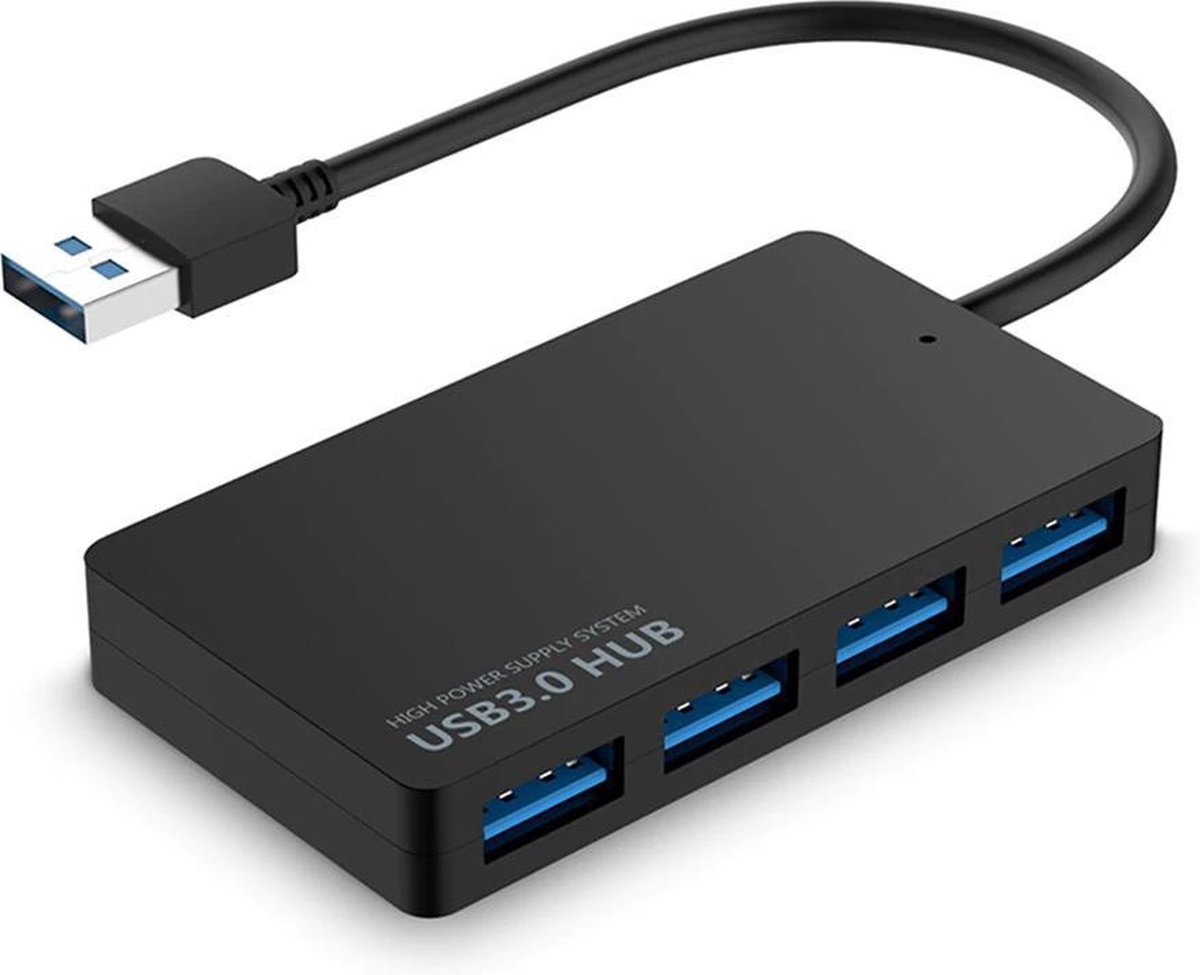 SVH Company USB 3.0 HUB met 4 Poorten - 5Gbps Data Overdracht - Zwart