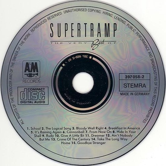 Very Best of Supertramp, Supertramp CD (album) Muziek