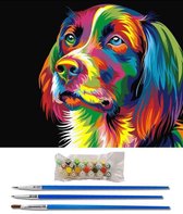 Paint By Numbers Hond - Schilderen op Nummer - 50x40cm - Volwassenen - Stipco