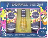 Dorall Collection Dreams Gift Set - Hand & Body Lotion / Eau De Parfum Spray / Shower Gel - Blauw - 18,5 x 4,5 x 14,5 cm