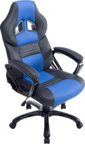 Bureaustoel - Gamestoel - Design - Ergonomisch - Kunstleer - Blauw/zwart - 65x70x124 cm