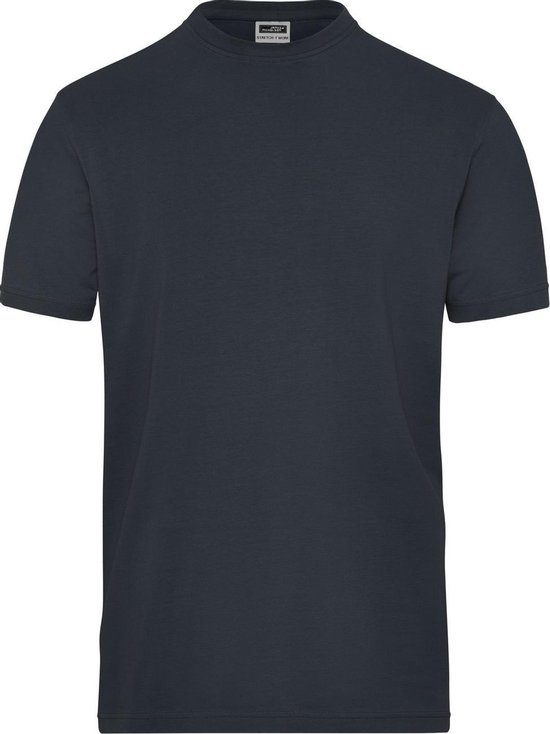 James and Nicholson Heren Organisch Katoenen Stretch T-Shirt (Koolstof)