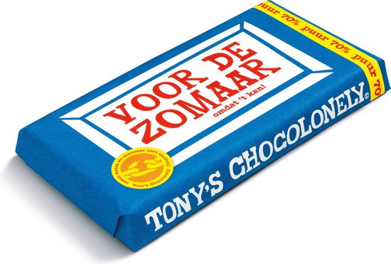 Tony's Chocolonely Chocolade Reep Puur - Zeg 't met een reep 