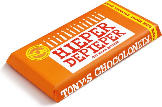 Tony's Chocolonely Verjaardag Chocolade Reep Melk Karamel Zeezout - Zeg 't met een reep 