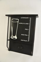 Wandkast bier metaal met glas ervoor inclusief opener 50x40cm