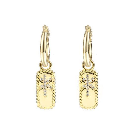 Boucles d'oreilles Palmtree - S925 argent avec or 18 carats