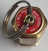 Compressor veiligheidsventiel 8 bar 1/4" aansluiting met ringblokkering en certificaat