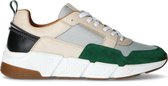 Sacha - Heren - Multicolored leren sneakers met groen detail - Maat 41