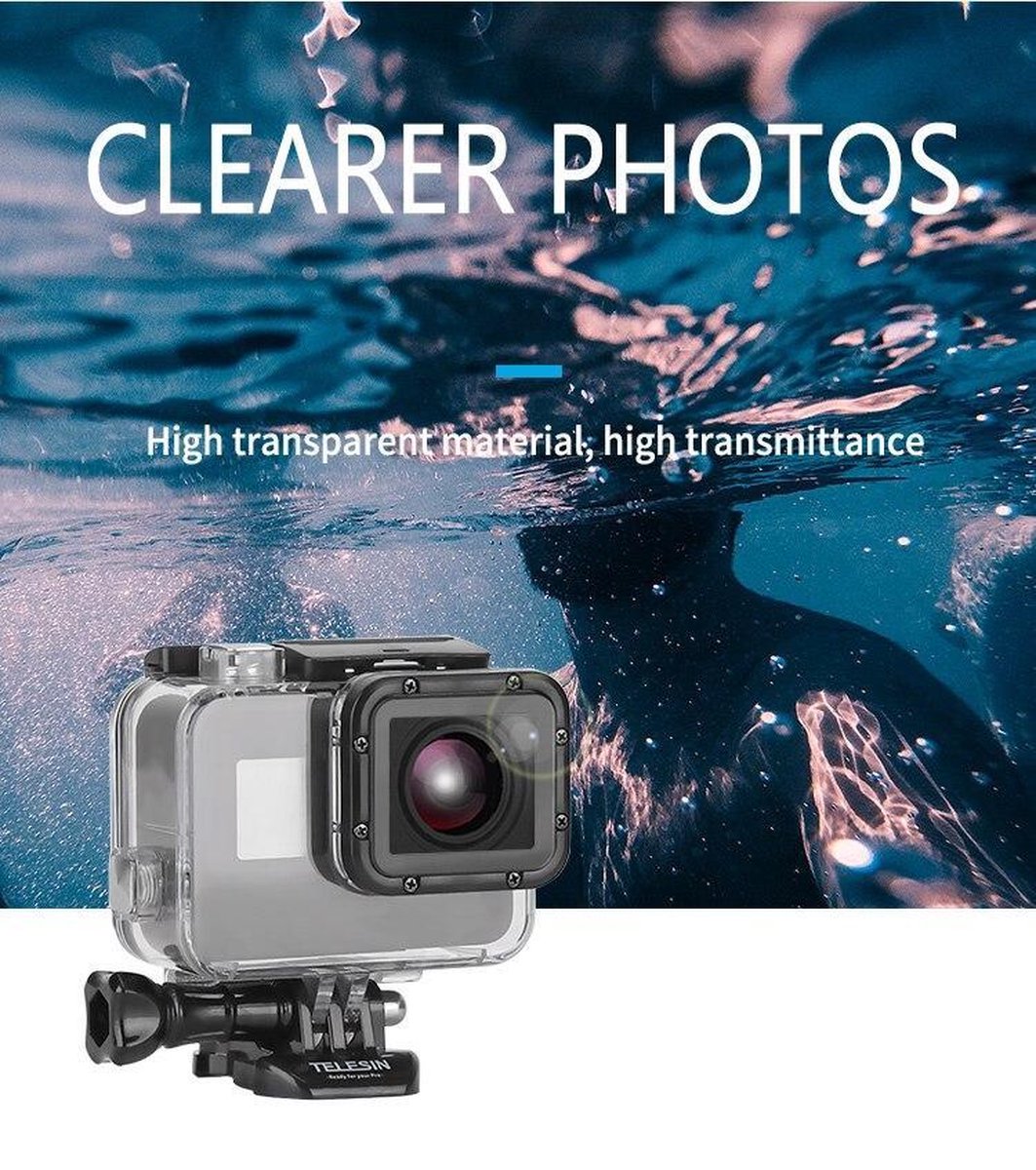 Housse de protection étanche Boîtier de boîtier de plongée sous-marine 45M pour caméra daction GoPro Fusion avec accessoires de support coque de remplacement transparente en alliage daluminium Housse de protection étanche Boîtier de boîtier de plongée sous-marine 45M pour caméra daction GoPro Fusion avec accessoires de support coque de remplacement transparente en alliage daluminium