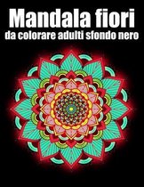 Mandala fiori da colorare adulti sfondo nero