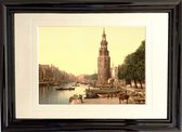Oud Stadsgezicht Amsterdam - Oudeschans Montelbaanstoren - Foto Print Wanddecoratie Lijst - 30x20 cm
