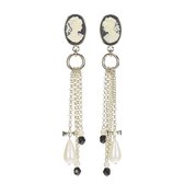 CAMPS & CAMPS - oorhangers - camee zwart