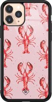 iPhone 11 Pro hoesje glass - Lobster all the way | Apple iPhone 11 Pro  case | Hardcase backcover zwart