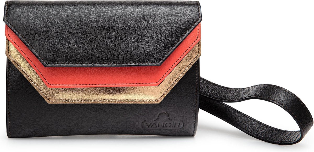 crossbody/heup-tas zwart/koraal/goud - VANOIR PLENTY