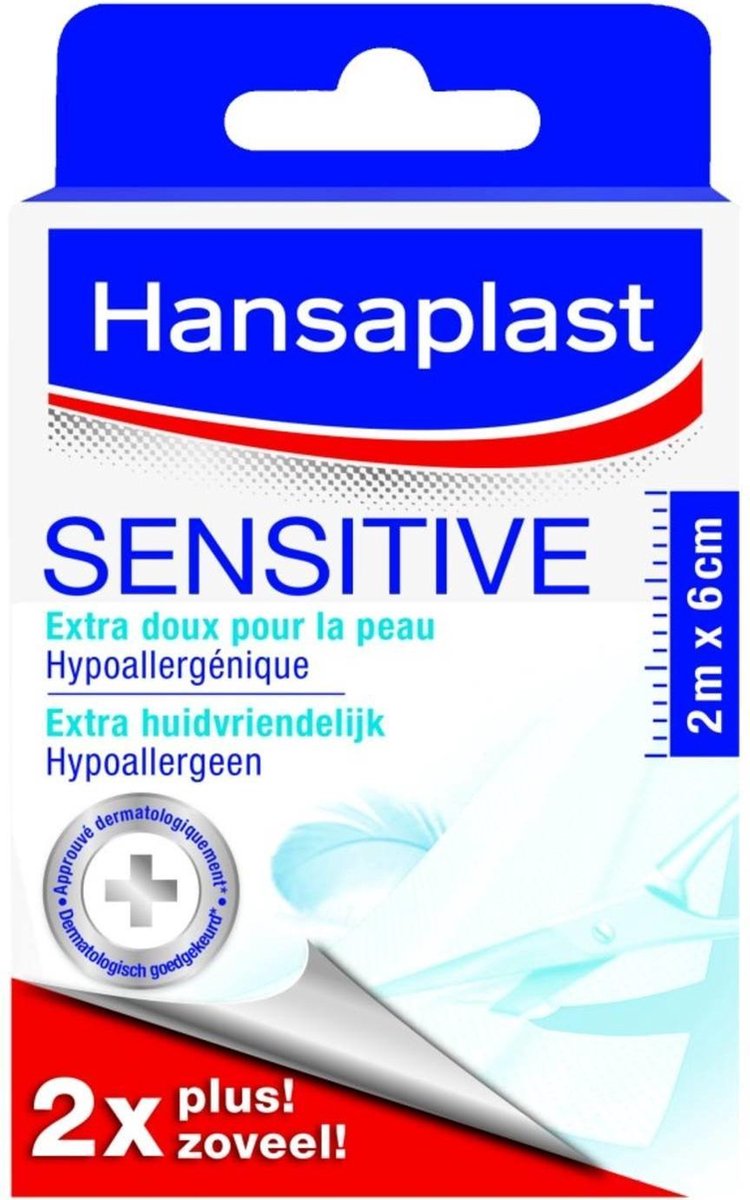 Hansaplast Pleisters Sensitive 2m x 6cm